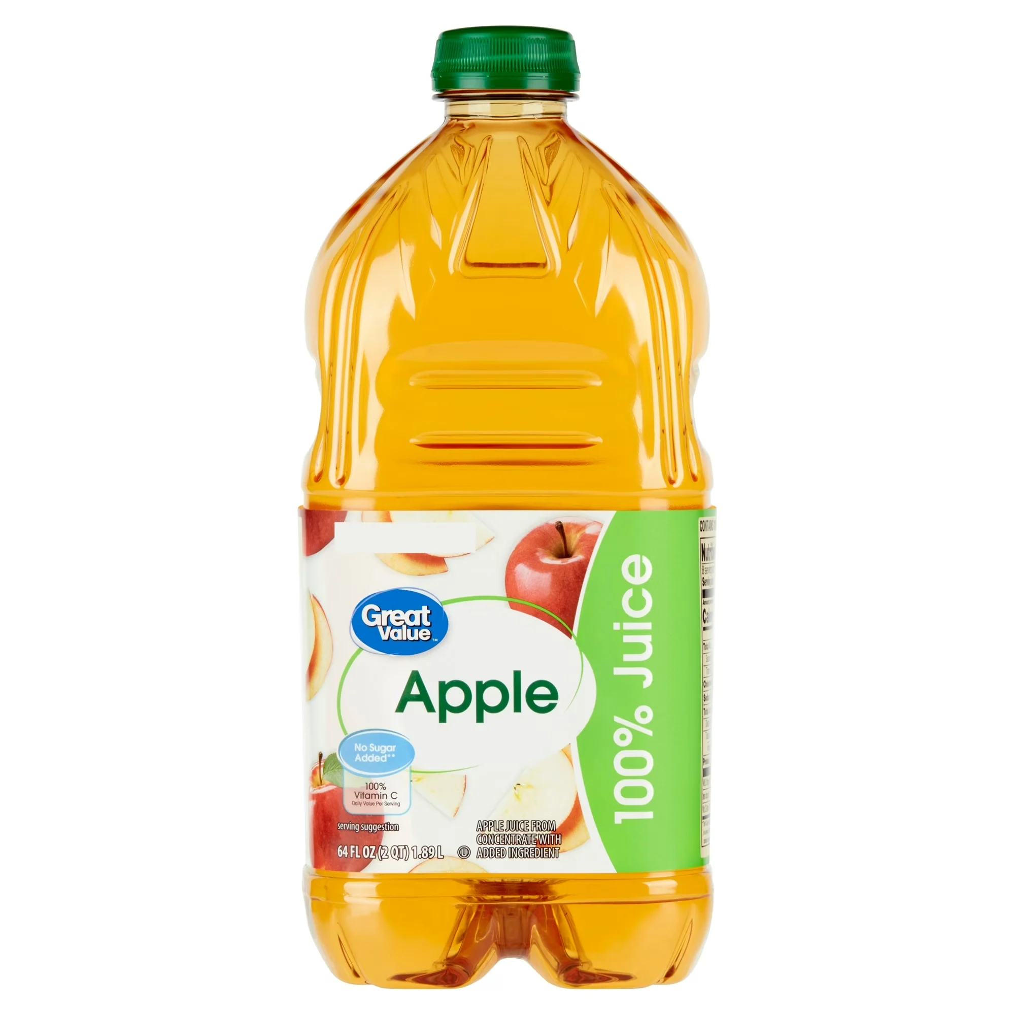 Great Value 100% Apple Juice, No Added Sugar, 64 fl oz