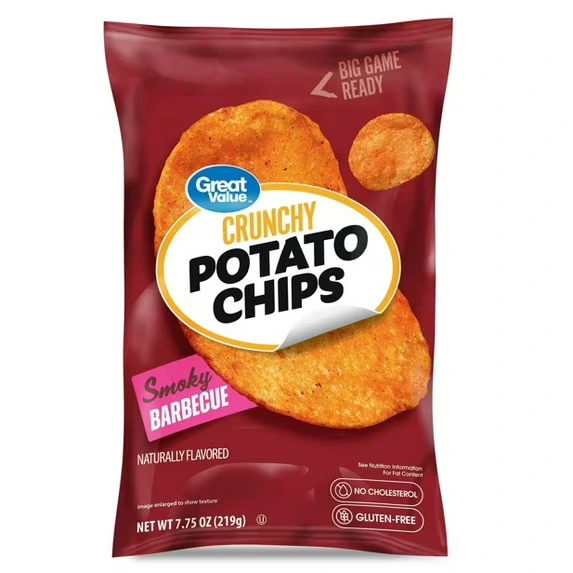 Great Value Barbecue Flavored Potato Chips, 7.75 oz