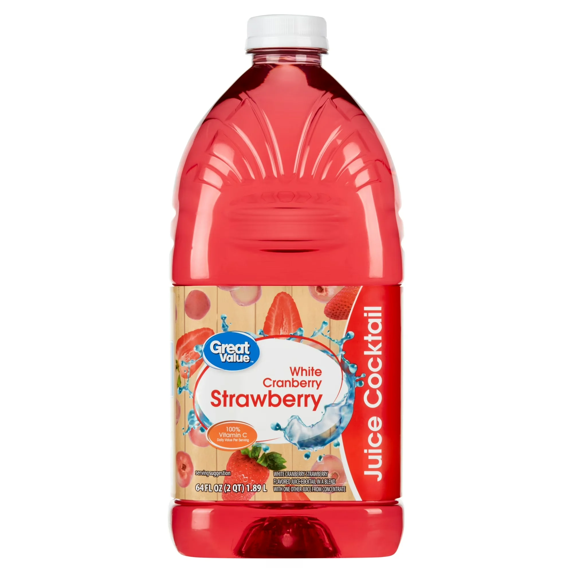 Great Value White Cranberry & Strawberry Juice Cocktail, 64 fl oz